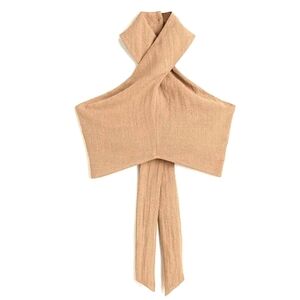 H&M Halterneck Cropped Top Light Beige Camel XS